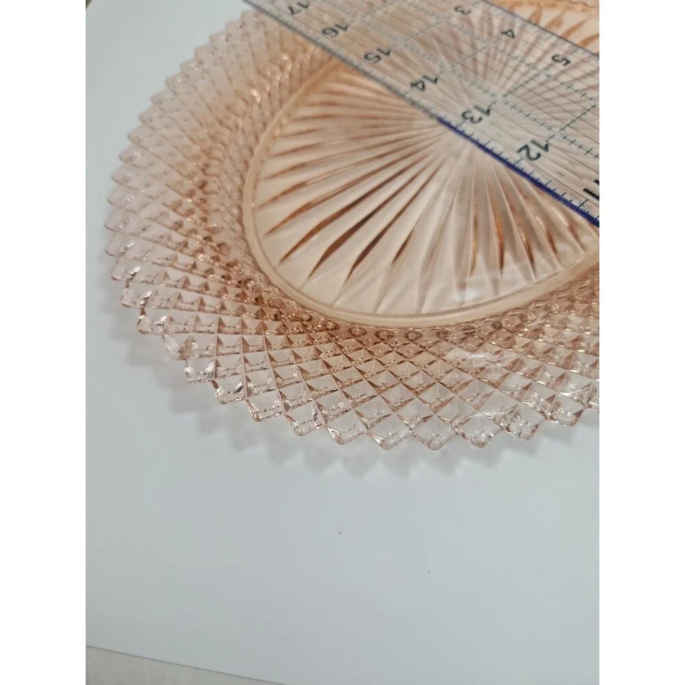 Vintage Anchor Hocking Miss America Pink Depression Glass Serving Platter 12